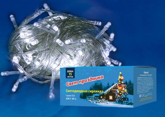 Светодиодная гирлянда (UL-00005261) Uniel 220V белый ULD-S1500-100/DTA White IP20 в Санкт-Петербурге