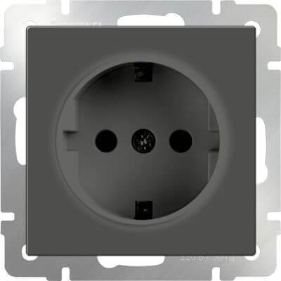 Розетка Werkel с заземлением серо-коричневая WL07-SKG-01-IP20 4690389054051 в Санкт-Петербурге