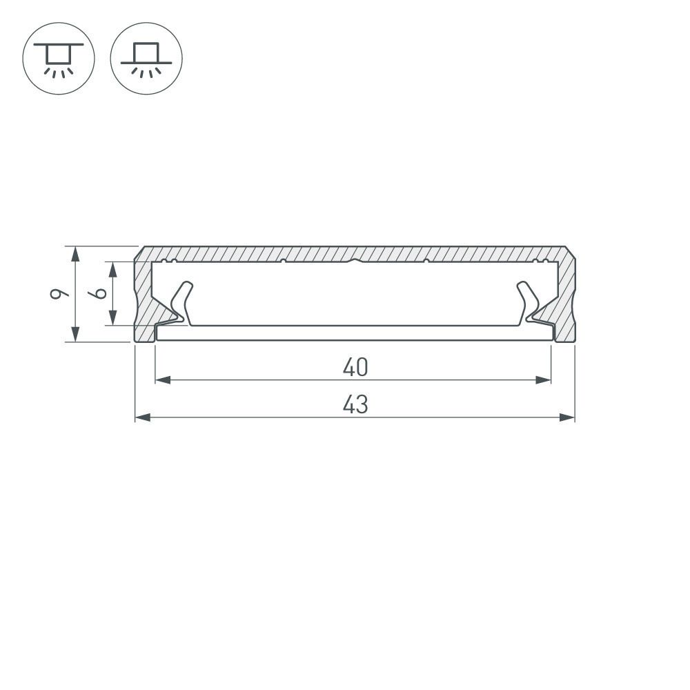 Алюминиевый профиль Arlight ALM-FLAT-S-2020 ANOD 026713(1) в Санкт-Петербурге