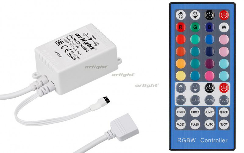 Контроллер Arlight LN-IR40B-2 (RGBW,12-24V,96-192W, ПДУ 40кн) 021165 в Санкт-Петербурге