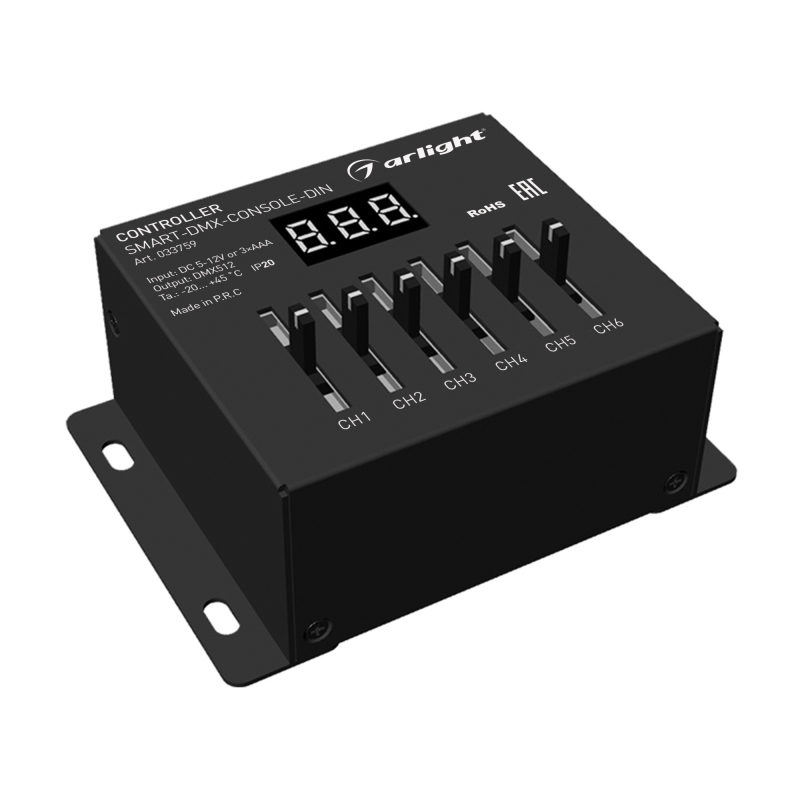 Контроллер Arlight Smart-DMX-CONSOLE-Din (5-12V, 6CH, XLR3) 033759 в Санкт-Петербурге