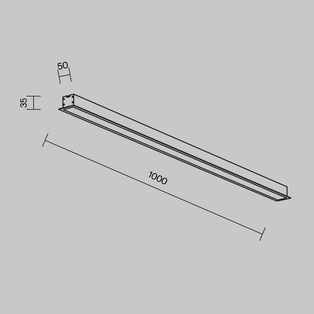 Линейный встраиваемый светильник Maytoni Technical 3000K 50x35 (Черный, 1 м) LL313011 в Санкт-Петербурге