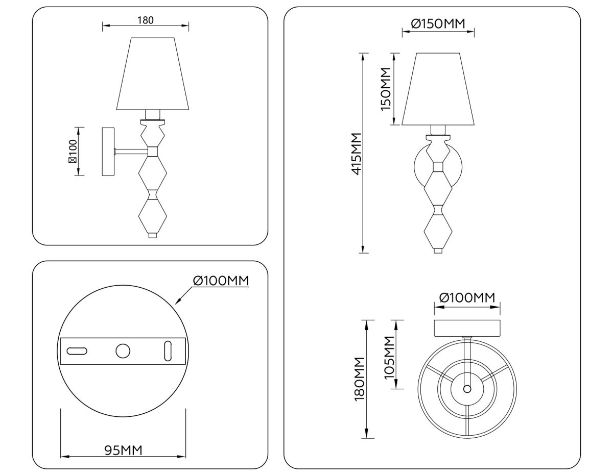 Бра Ambrella Light High Light Ceramo Classic LH75409 в Санкт-Петербурге