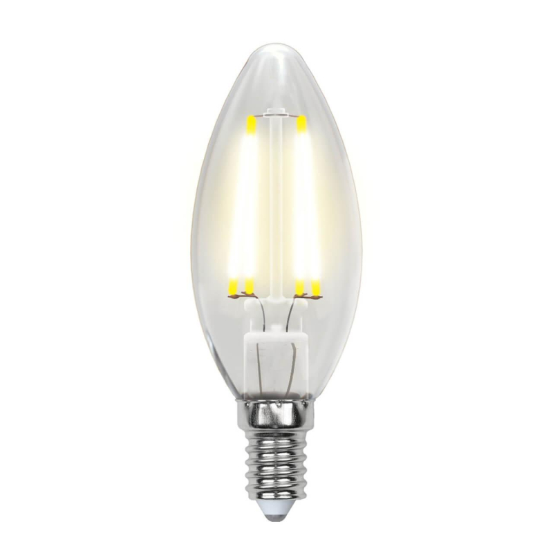 Лампа светодиодная филаментная (UL-00001373) Uniel E14 6W 4000K прозрачная LED-C35-6W/NW/E14/CL PLS02WH в #REGION_NAME_DECLINE_PP#