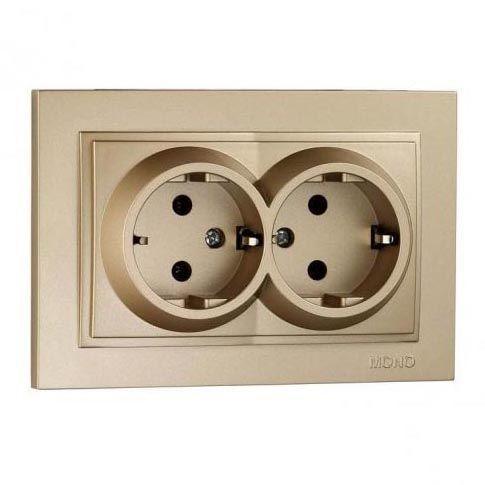 Розетка с заземлением двойная Mono Electric Despina 16А 250В титан 102-222204-120 в Санкт-Петербурге