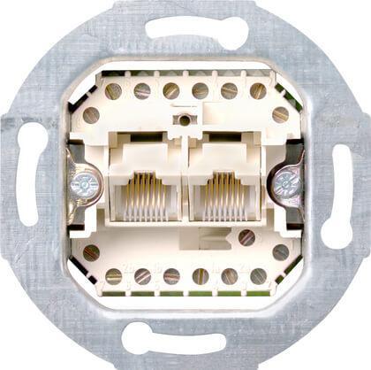 Розетка компьютерная двойная ISDN Gira System 55 3 кат 019000 в Санкт-Петербурге