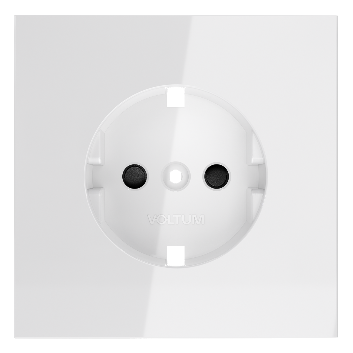 Накладка для розетки с заземлением и защитными шторками Voltum S70 (белый глянцевый) VLS000701 в #REGION_NAME_DECLINE_PP#
