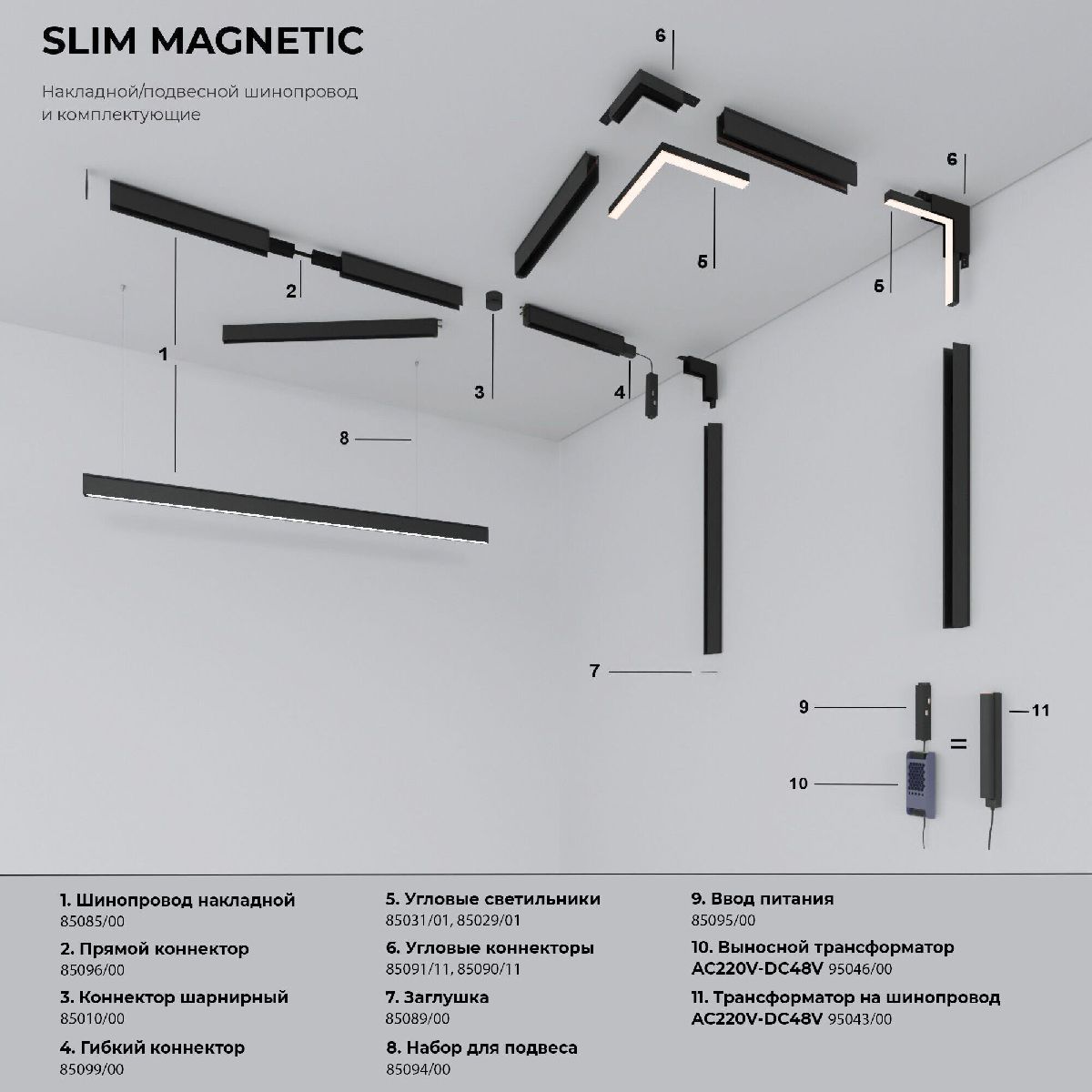 Трековый магнитный светильник Elektrostandard Slim Magnetic 4690389206481 85006/01 a067377 в Санкт-Петербурге