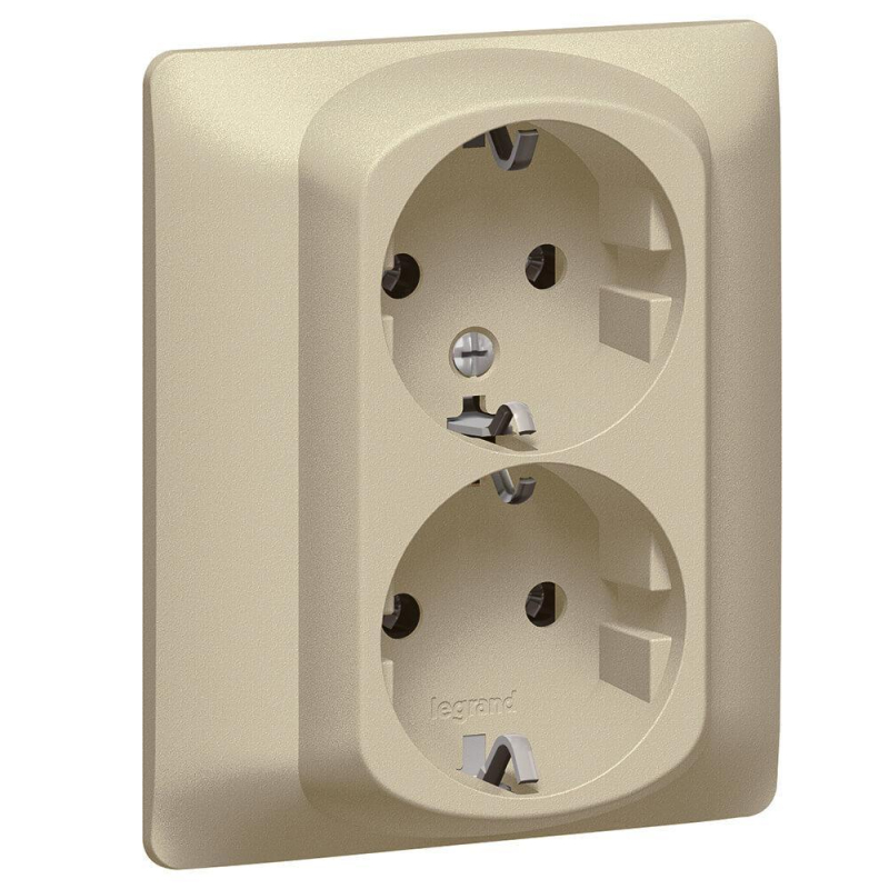 Розетка 2х2К+3 Legrand Galea Life 16A 250V с/з со шторками автоматические клеммы титановая 771433 в Санкт-Петербурге
