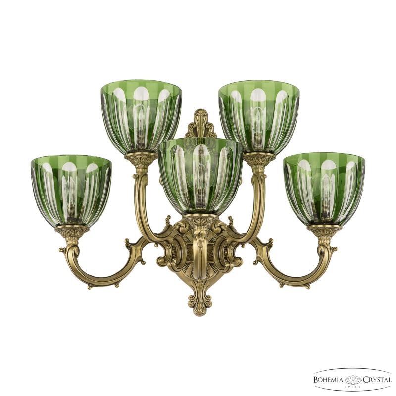Бра Bohemia Ivele Crystal Verona 7214B16/3+2/210 FP P1 U Clear-Green/H-1H в Санкт-Петербурге