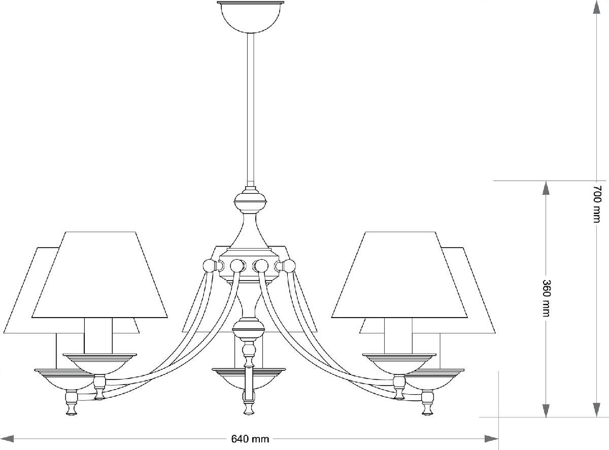 Люстра на штанге Kutek San Marino Lampshade SAN-ZW-5(Z/A)CR в Санкт-Петербурге