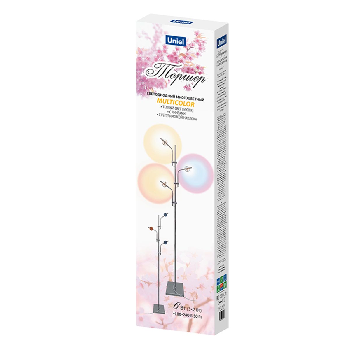 Торшер Uniel ULM-T641 3x2W/3000K CHROME MULTICOLOR UL-00012153 в Санкт-Петербурге