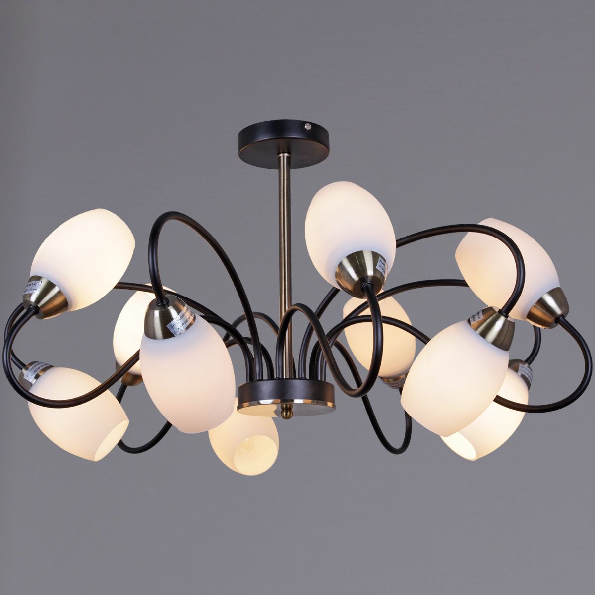 Люстра на штанге Reluce 01270-0.3-10B BK+AB в Санкт-Петербурге