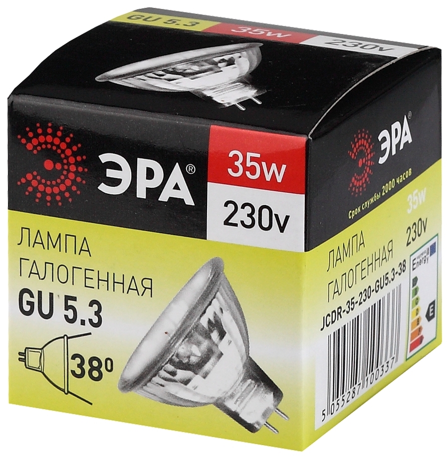 Лампа галогенная Эра GU5.3 35W 3000K GU5.3-JCDR (MR16) -35W-230V-CL C0027363 в Санкт-Петербурге