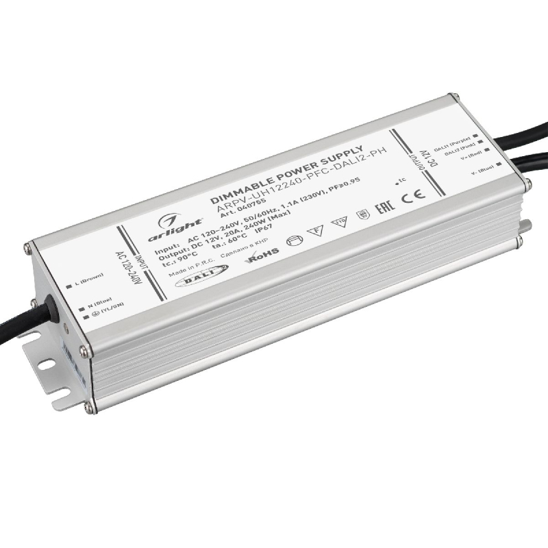 Блок питания Arlight ARPV-UH12240-PFC-DALI2-PH 12V, 20A, 240W IP67 040755 в Санкт-Петербурге