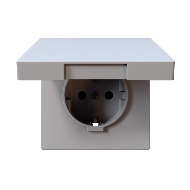 Розетка SCHUKO с крышкой и защитными шторками 16A 250V 2P+T, цвет Белый матовый (soft touch) Jasmart FD5505PWM в Санкт-Петербурге