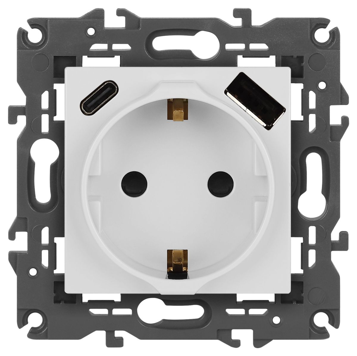 Розетка со шторками с USB type-A+C Эра Elegance 14-4108-01 Б0067736 в Санкт-Петербурге