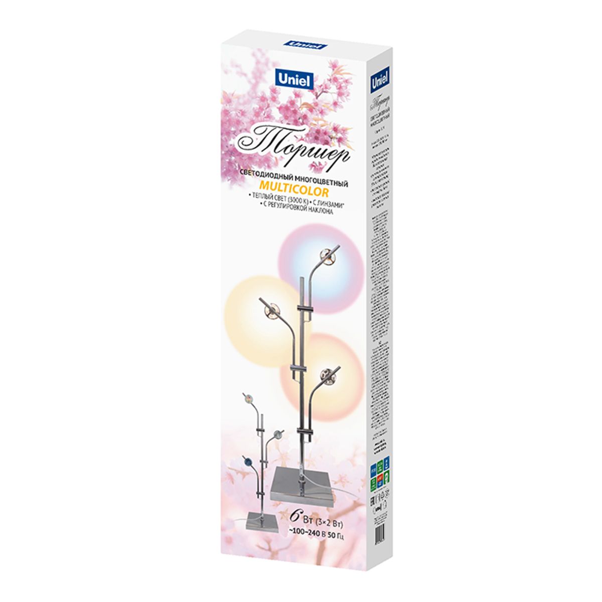 Торшер Uniel ULM-T640 3x2W/3000K CHROME MULTICOLOR UL-00012152 в Санкт-Петербурге