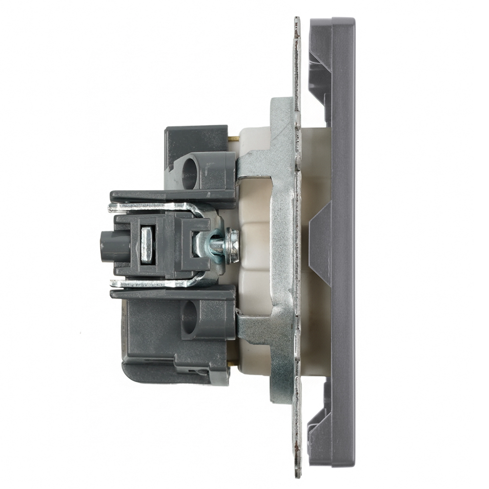 Розетка 1-местная с з/ш с/з (механизм) СЗК Stekker Эмили 250В 16А RST16-5110-10ZK платиново-серый soft touch 50243 в Санкт-Петербурге