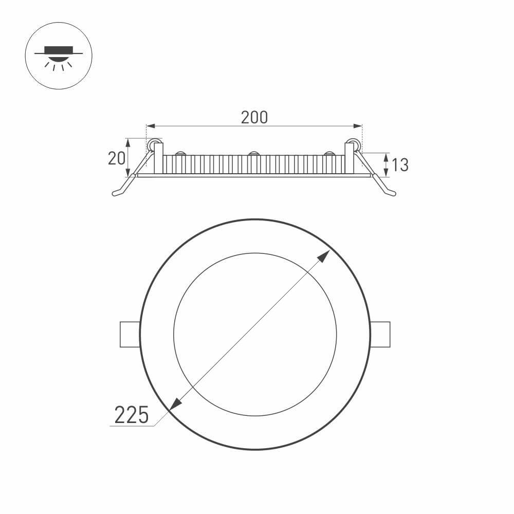 Встраиваемый светодиодный светильник Arlight DL-225M-21W Warm White 020119 в Санкт-Петербурге