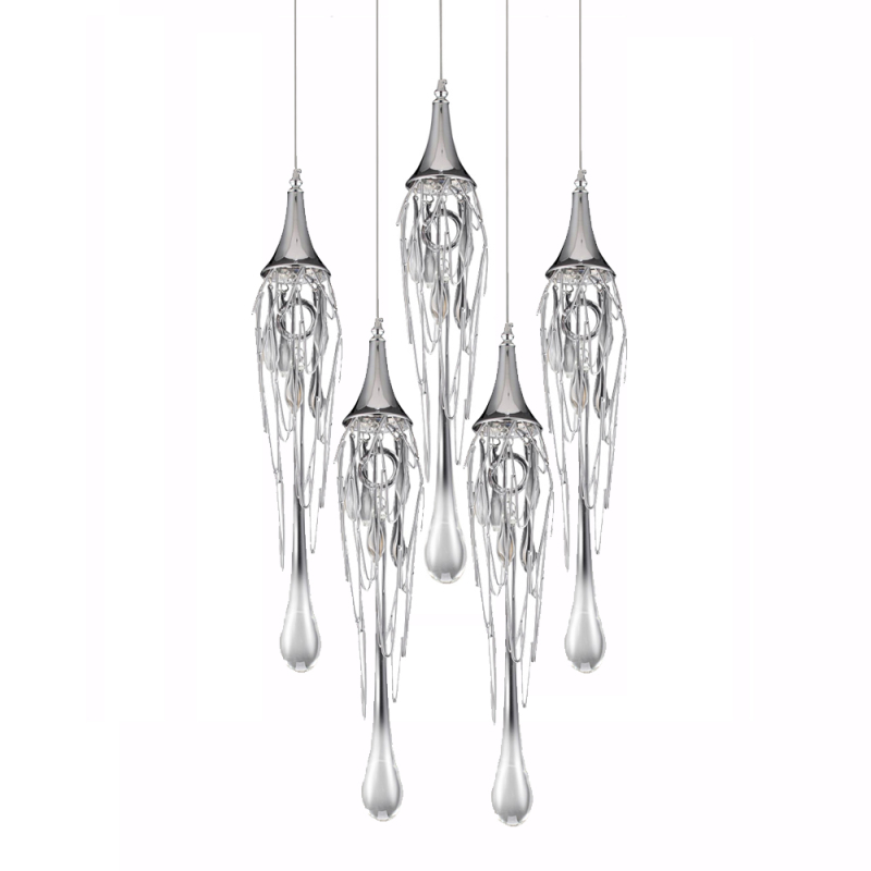 Подвесной светильник Delight Collection Goddess Tears P68009L-5/R chrome в #REGION_NAME_DECLINE_PP#