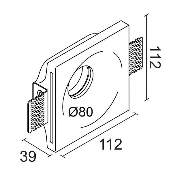 Встраиваемый гипсовый светильник Ledron LUMI SQ1 112x112 D80 MR16 00000019470 в #REGION_NAME_DECLINE_PP#