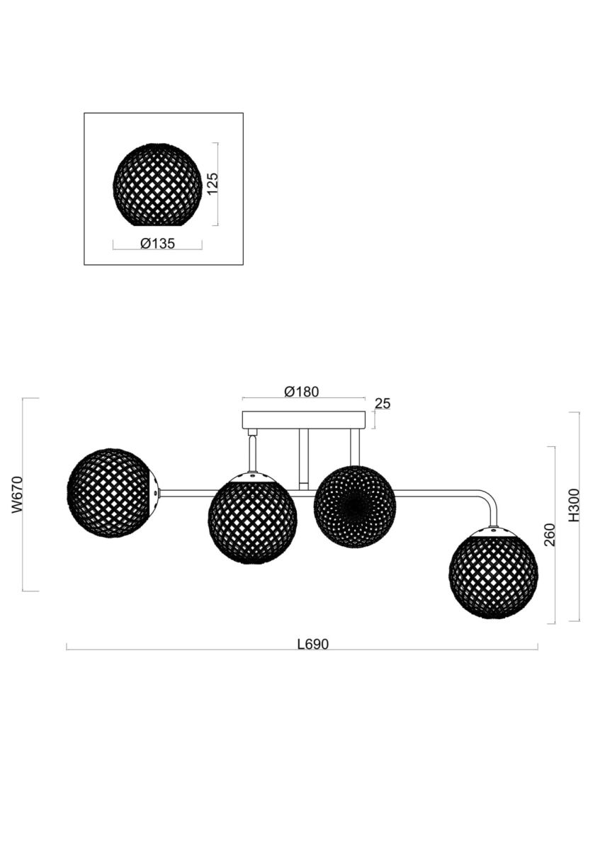 Потолочная люстра Freya Navel FR8016PL-06BBS в #REGION_NAME_DECLINE_PP#
