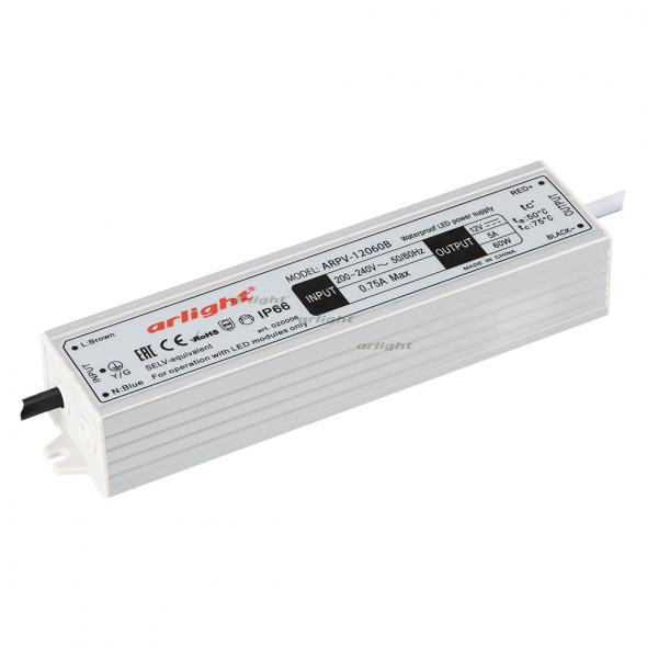 Блок питания Arlight ARPV-12060-B (12V, 5.0A, 60W) 020006 УЦ в Санкт-Петербурге