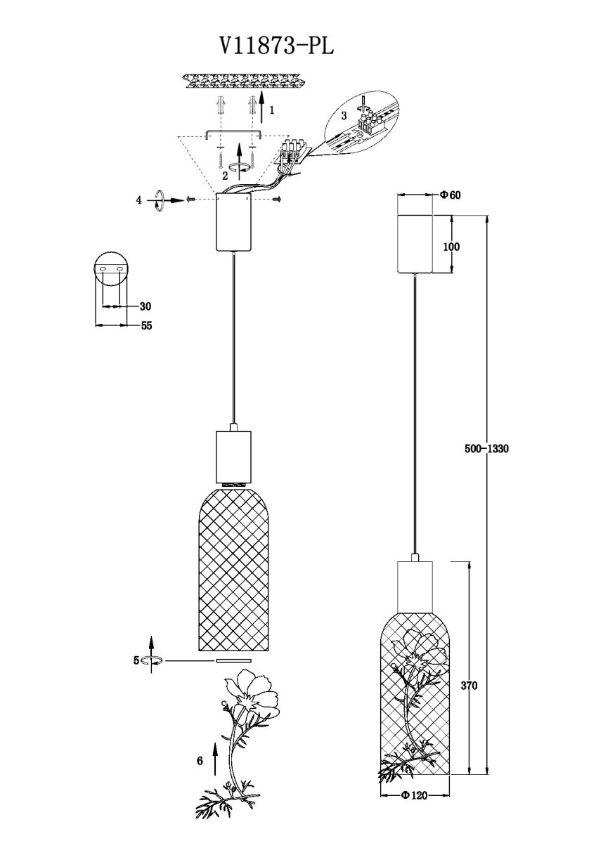 Подвесной светильник Moderli Ophelia V11873-PL в #REGION_NAME_DECLINE_PP#