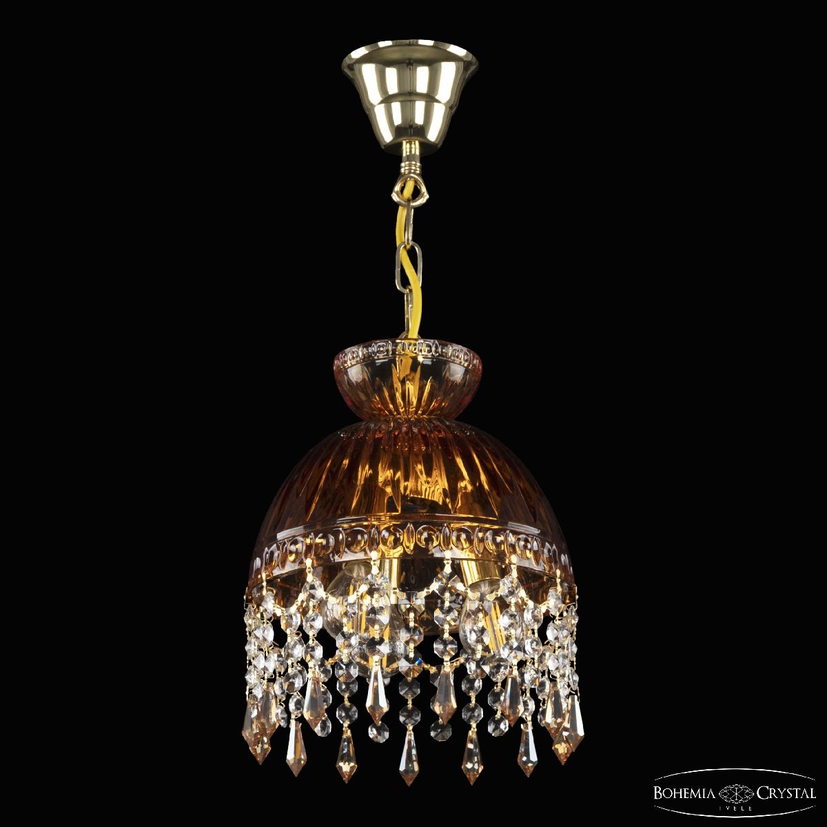 Подвесной светильник Bohemia Ivele Crystal 5478/22 G Amber/M-1G Drops K721 в Санкт-Петербурге