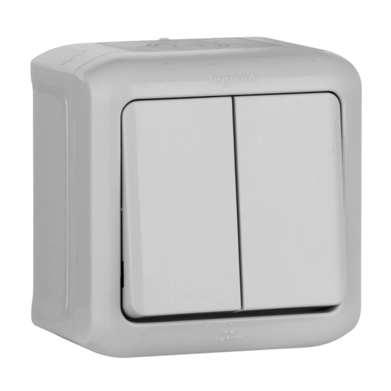Переключатель одноклавишный на 2 направления Legrand Quteo 10A 250V IP44 серый 782331 в Санкт-Петербурге