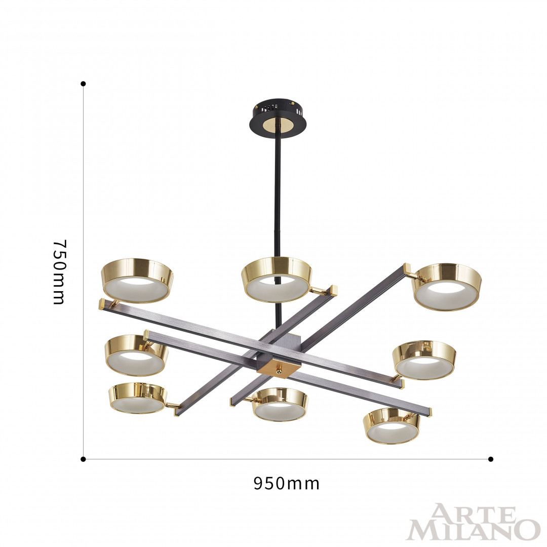 Люстра на штанге Arte Milano 271279/8 NI/GD в Санкт-Петербурге