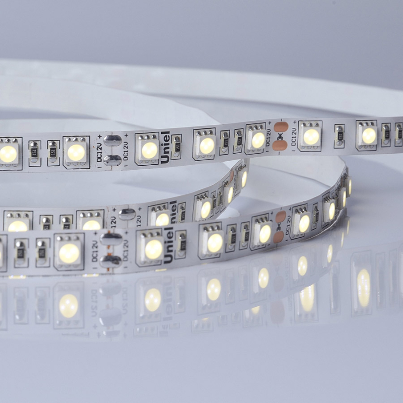 Светодиодная лента Uniel ULS-M25-5050-60LED/m-10mm-IP20-DC12V-14,4W/m-5M-4000K PROFI катушка в герметичной упаковке в #REGION_NAME_DECLINE_PP#
