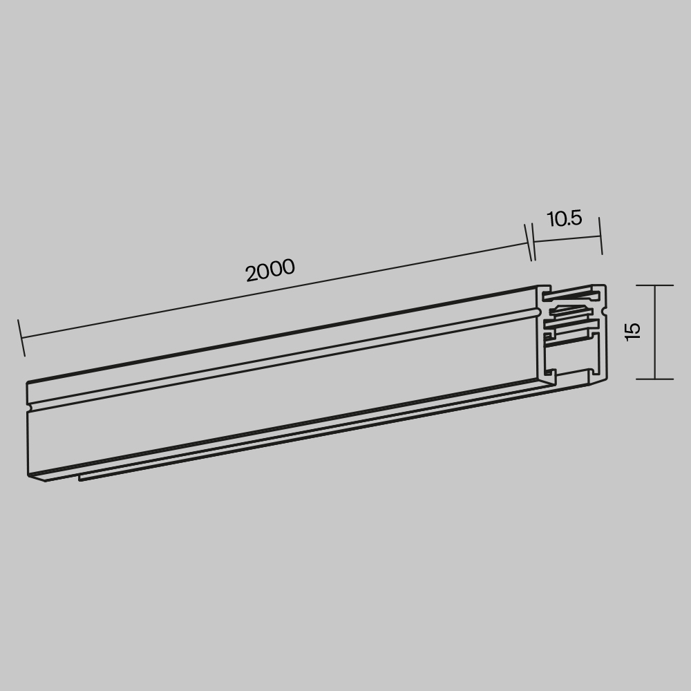 Шинопровод магнитный накладной/подвесной Maytoni Technical Busbar trunkings Levity TRX184-112B-1 в Санкт-Петербурге