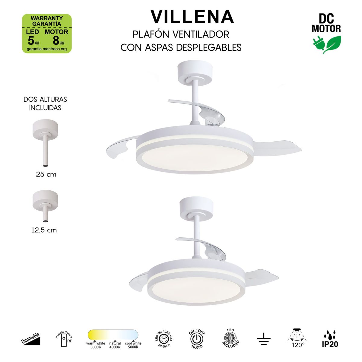 Люстра-вентилятор Mantra Villena 9550 в Санкт-Петербурге