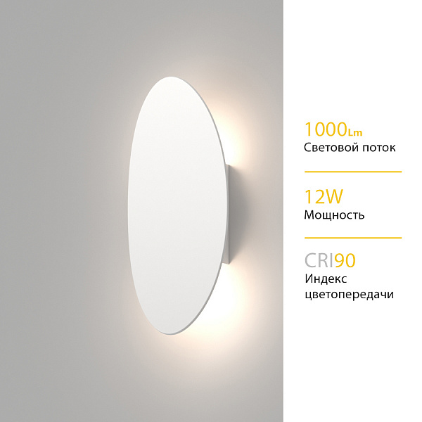 Настенный светодиодный светильник Ledron OVAL ZD8174B-12W White 00000017782 в Санкт-Петербурге