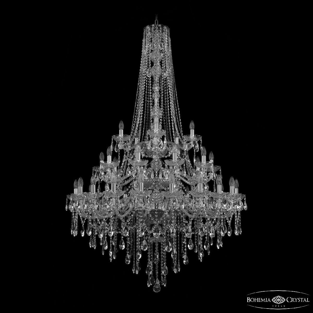 Подвесная люстра Bohemia Ivele Crystal 1415/20+10+5/400/h-182/3d Ni в Санкт-Петербурге