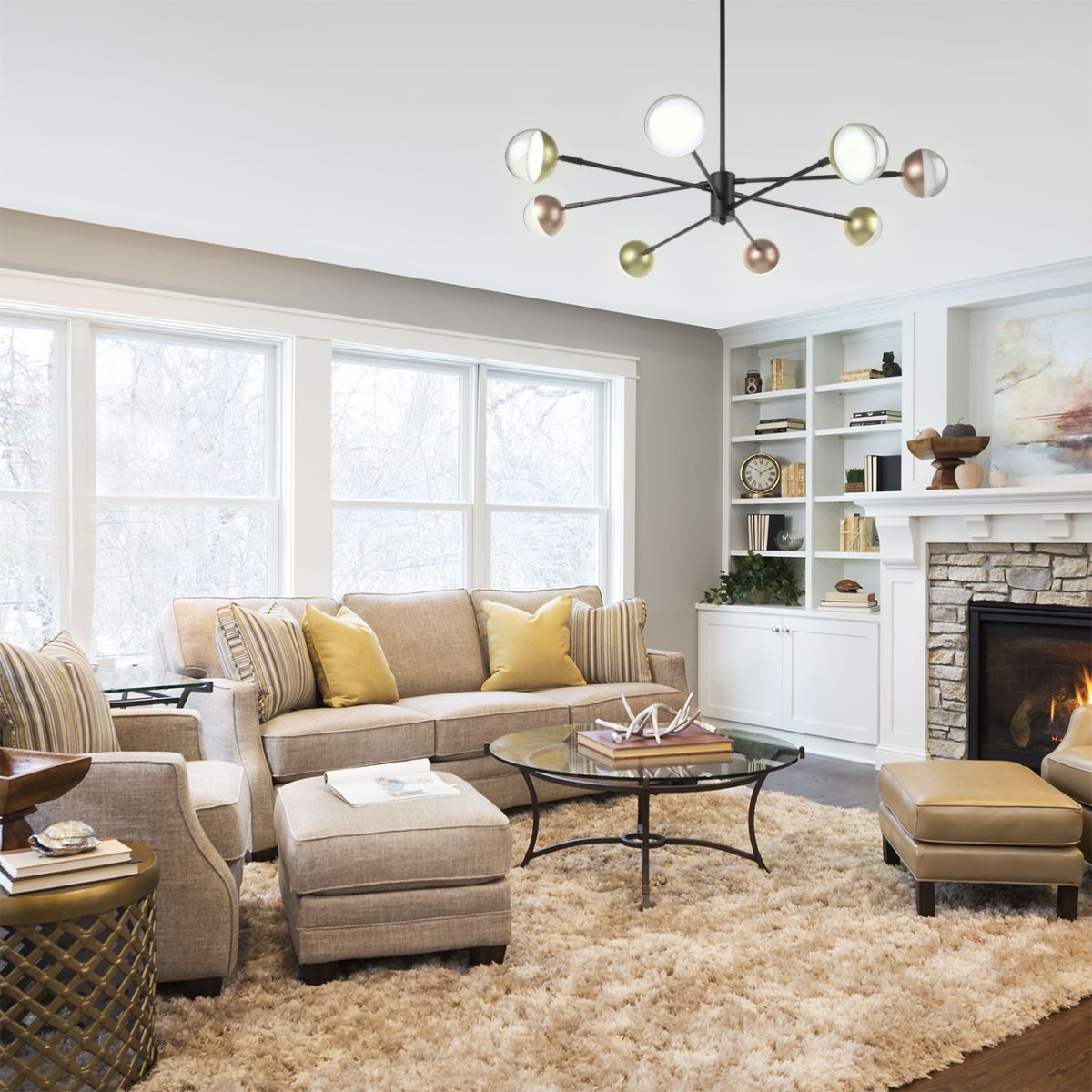 Люстра на штанге Escada Diverse 10271/8LED Gold/Copper в #REGION_NAME_DECLINE_PP#