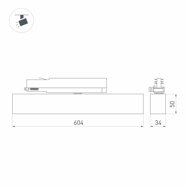 Трековый светильник ArlightLGD-Flat-4TR-S605-25W Day4000 033697(1) в Санкт-Петербурге