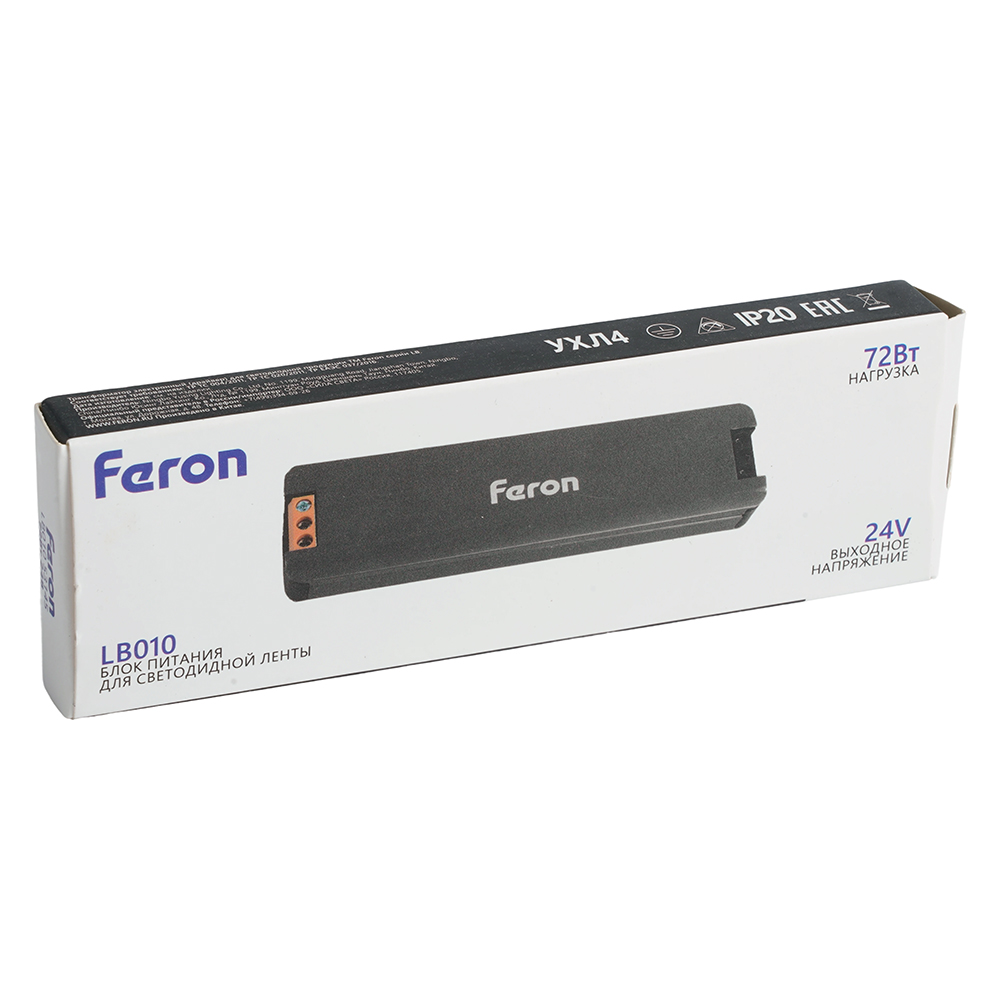 Трансформатор для светодиодной ленты Feron LB010 72W 24V IP20 53145 в Санкт-Петербурге