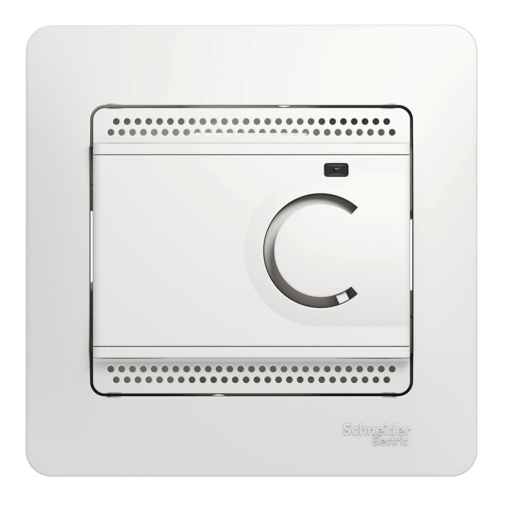 Термостат электронный теплого пола с датчиком, 10A (в сборе с рамкой) Systeme Electric Glossa Бел GSL000138 в Санкт-Петербурге