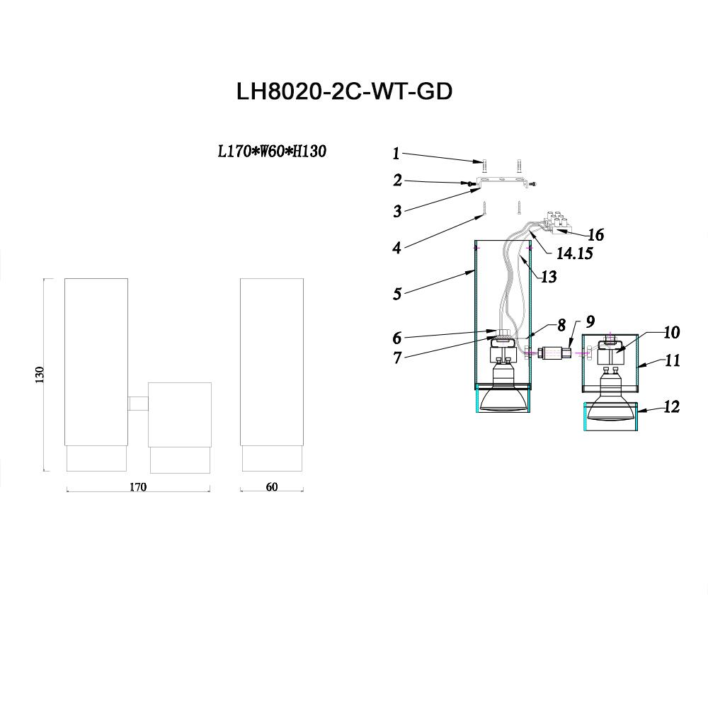 Спот Lumien Hall Саурис LH8020/2C-WT-GD в Санкт-Петербурге