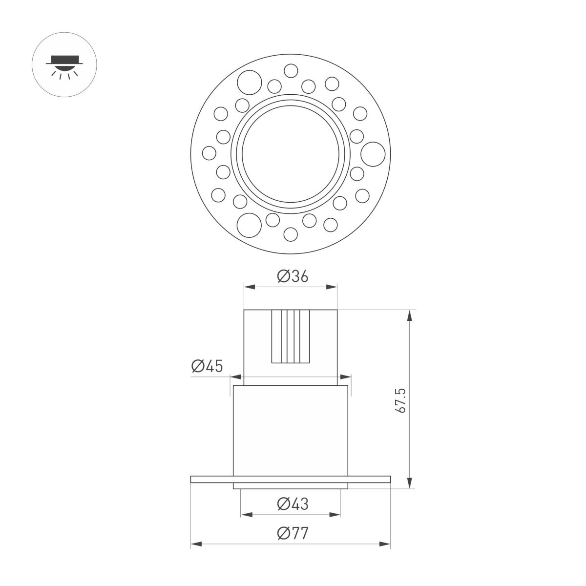 Встраиваемый светильник Arlight MS-INVISIO-TRIMLESS-R45-10W Warm3000 (WH-WH, 36 deg, 230V) (IP54 Металл) 059161 в #REGION_NAME_DECLINE_PP#