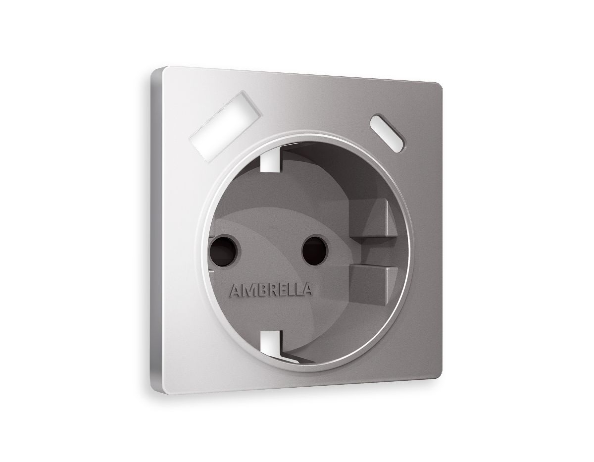 Лицевая панель для розетки с/з со шторками 2USB A+C Ambrella Volt Alfa AP5100 в Санкт-Петербурге