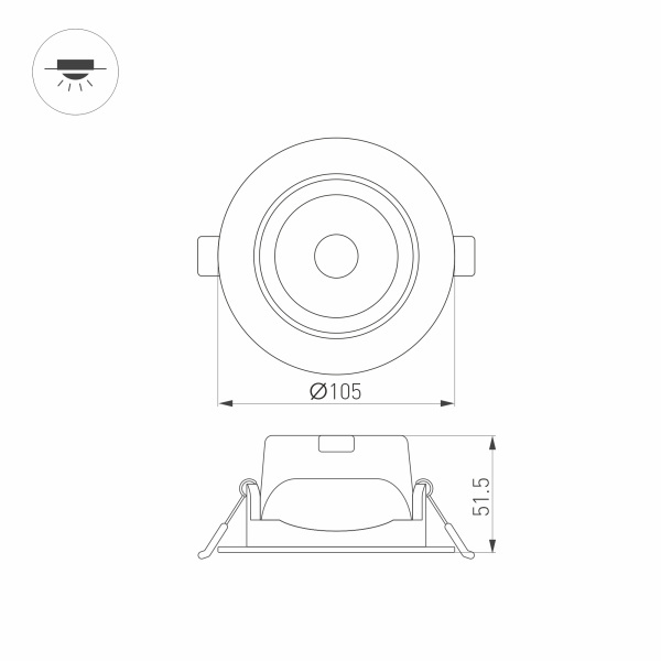 Встраиваемый светильник Arlight LTD-Polar-Turn-R105-10W Warm3000 032867 в Санкт-Петербурге