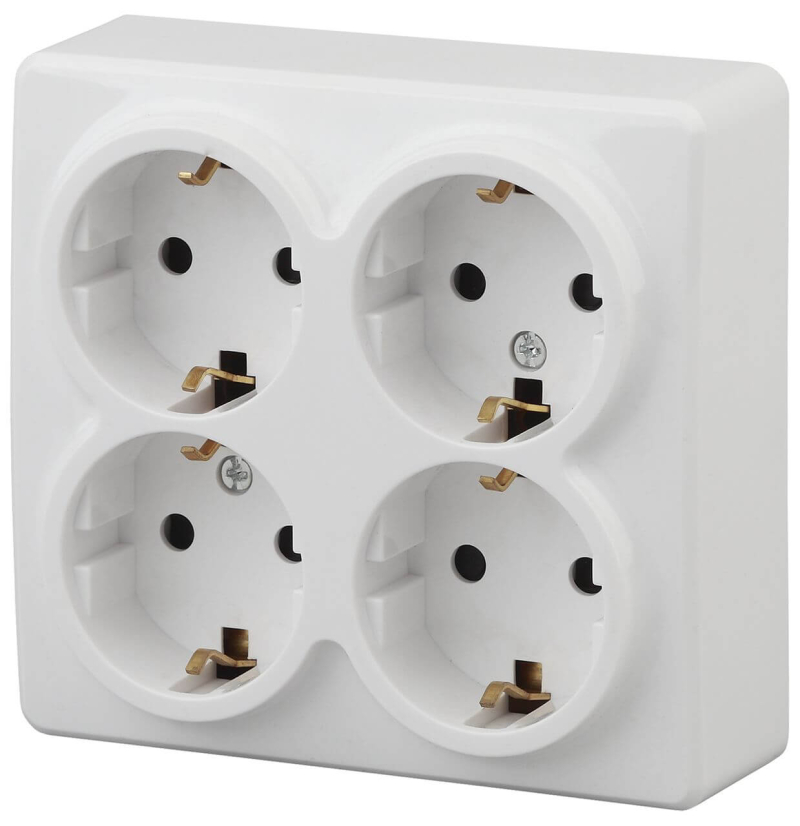 Розетка ЭРА Эксперт 4х2P E со шторками Schuko 16A 250V 11-2211-01 Б0020709 в Санкт-Петербурге