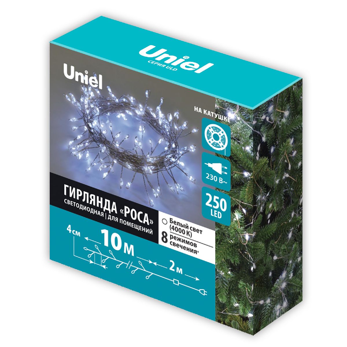 Гирлянда Роса Uniel ULD-S1000-250/DTA WHITE IP20 DEWDROP UL-00012123 в Санкт-Петербурге