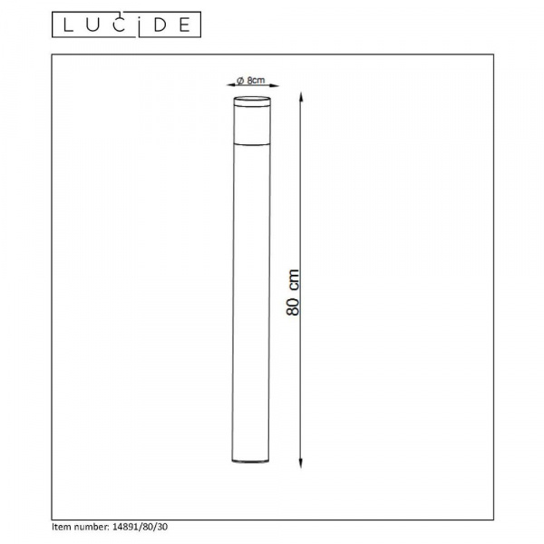 Уличный светодиодный светильник Lucide Teo 14891/80/30 в Санкт-Петербурге