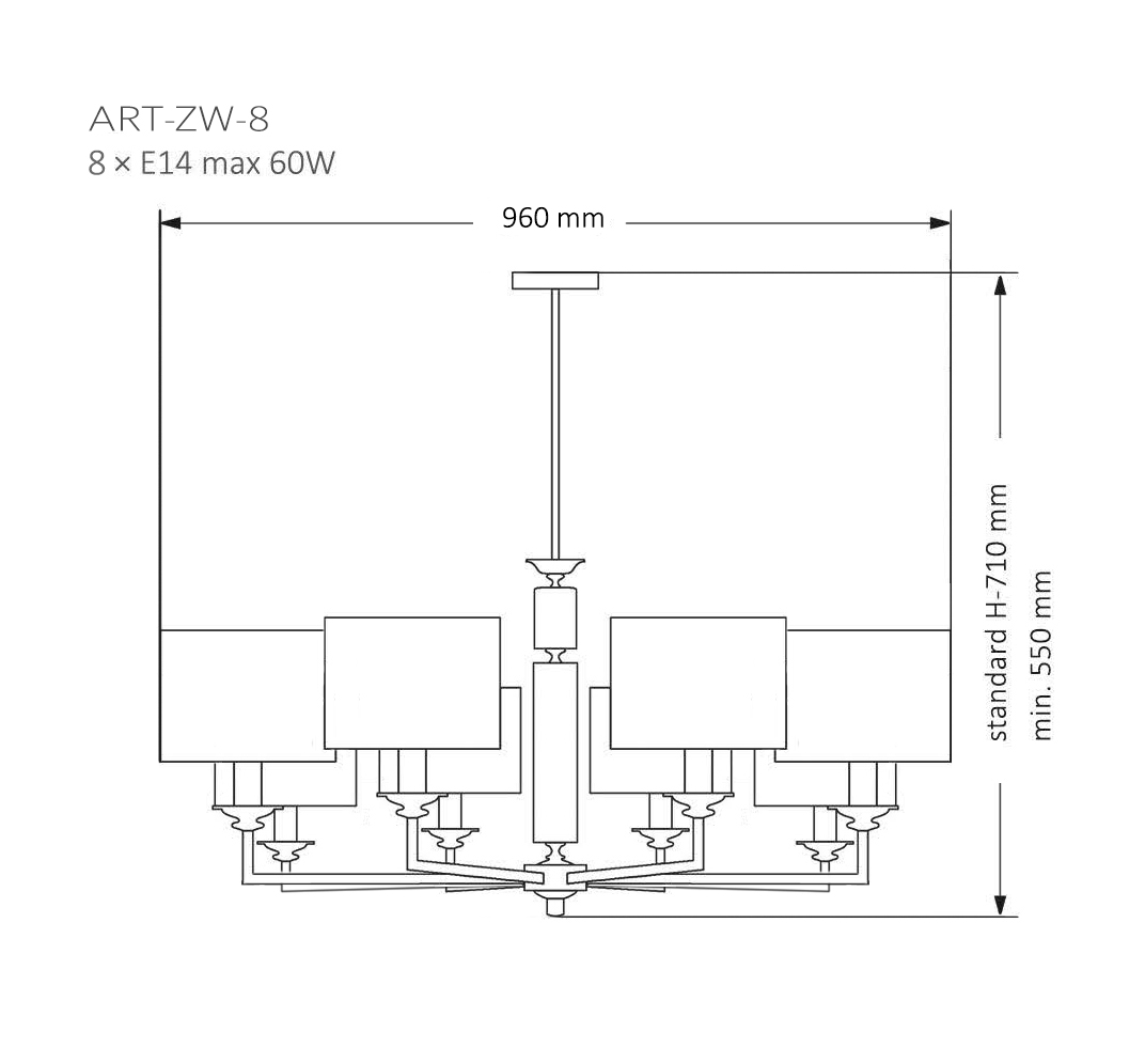 Подвесная люстра Kutek Mood Artu ART-ZW-8 (N) в #REGION_NAME_DECLINE_PP#