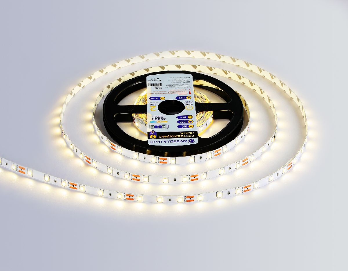 Светодиодная лента Ambrella Light LED Strip 12В 2835 4,8Вт/м 4500K 5м IP20 GS1002 в Санкт-Петербурге